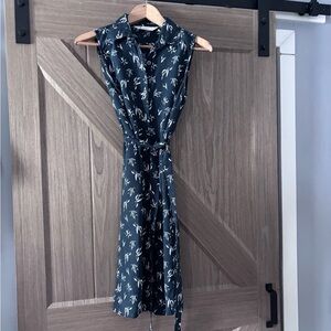 Figs Navy Patterned Midi Dress